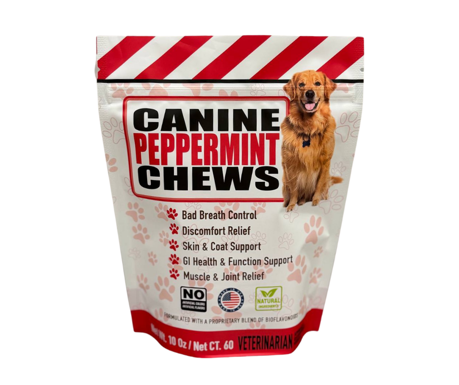 CANINE PEPPERMINT CHEWS (10 Chews, 60 Chews)