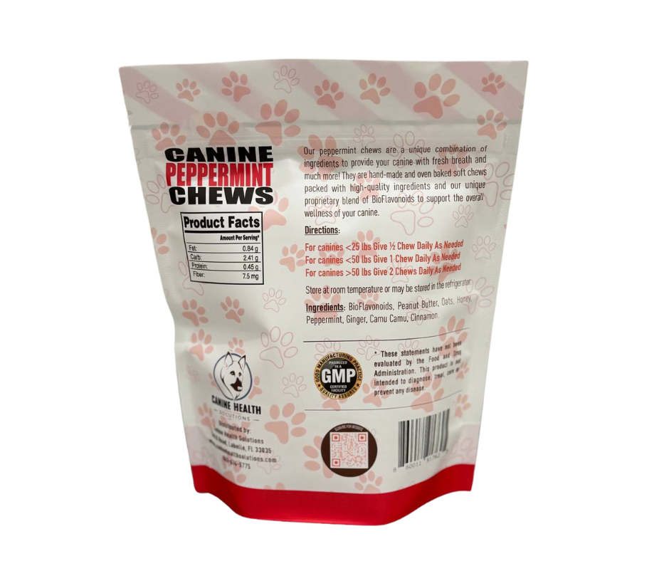 CANINE PEPPERMINT CHEWS (10 Chews, 60 Chews)