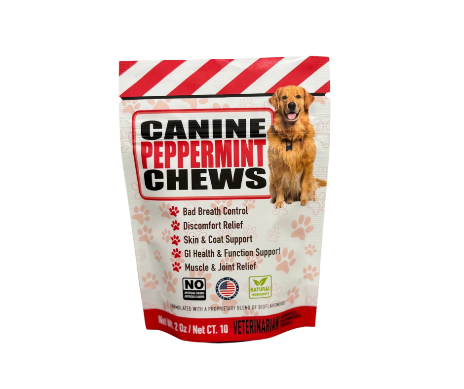 CANINE PEPPERMINT CHEWS (10 Chews, 60 Chews)