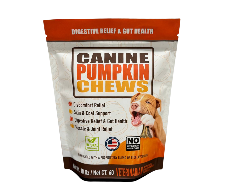CANINE PUMPKIN CHEWS (10 Chews, 60 Chews)