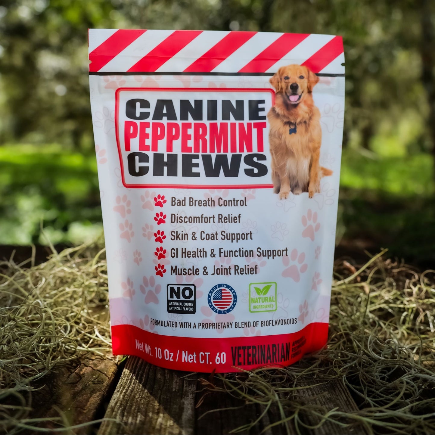CANINE PEPPERMINT CHEWS (10 Chews, 60 Chews)