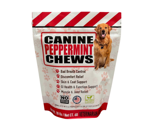 CANINE PEPPERMINT CHEWS (10 Chews, 60 Chews)