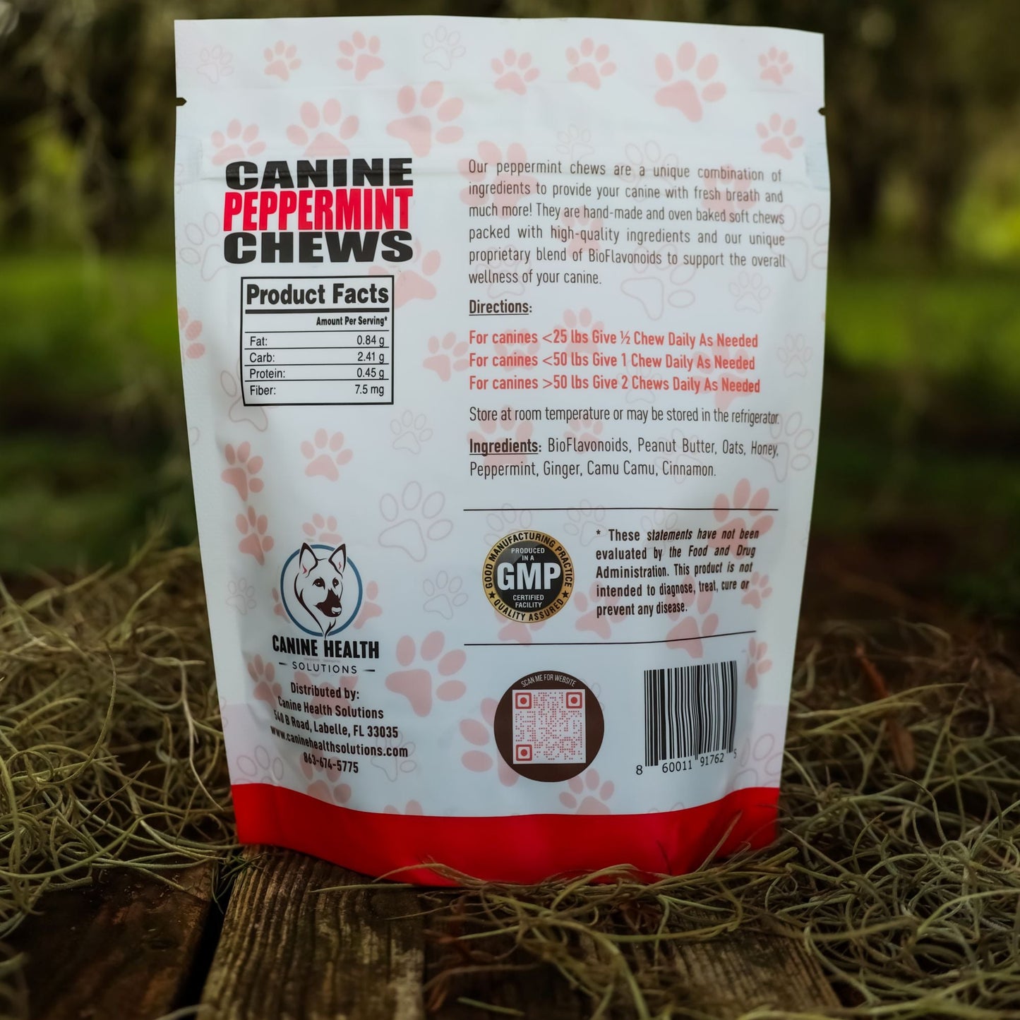 CANINE PEPPERMINT CHEWS (10 Chews, 60 Chews)