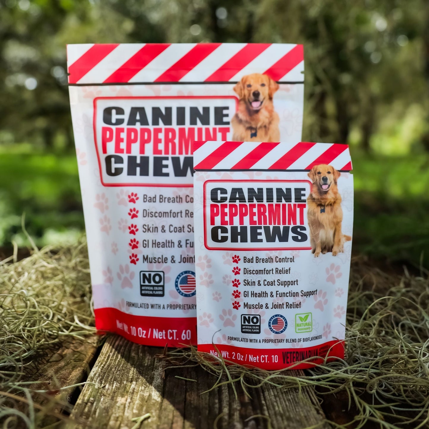 CANINE PEPPERMINT CHEWS (10 Chews, 60 Chews)
