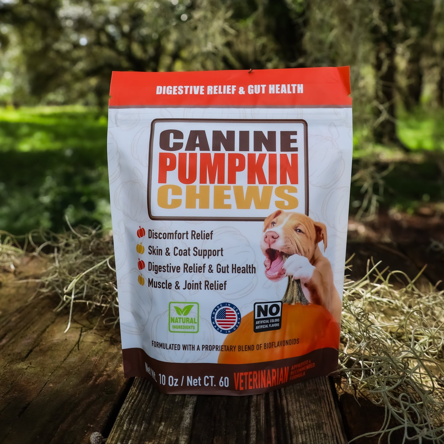 CANINE PUMPKIN CHEWS (10 Chews, 60 Chews)